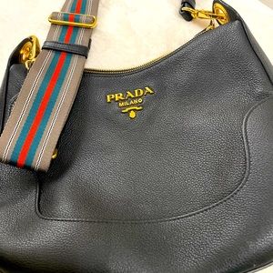 Prada aesthetic with the Identity crossbodyleather shoulder strap